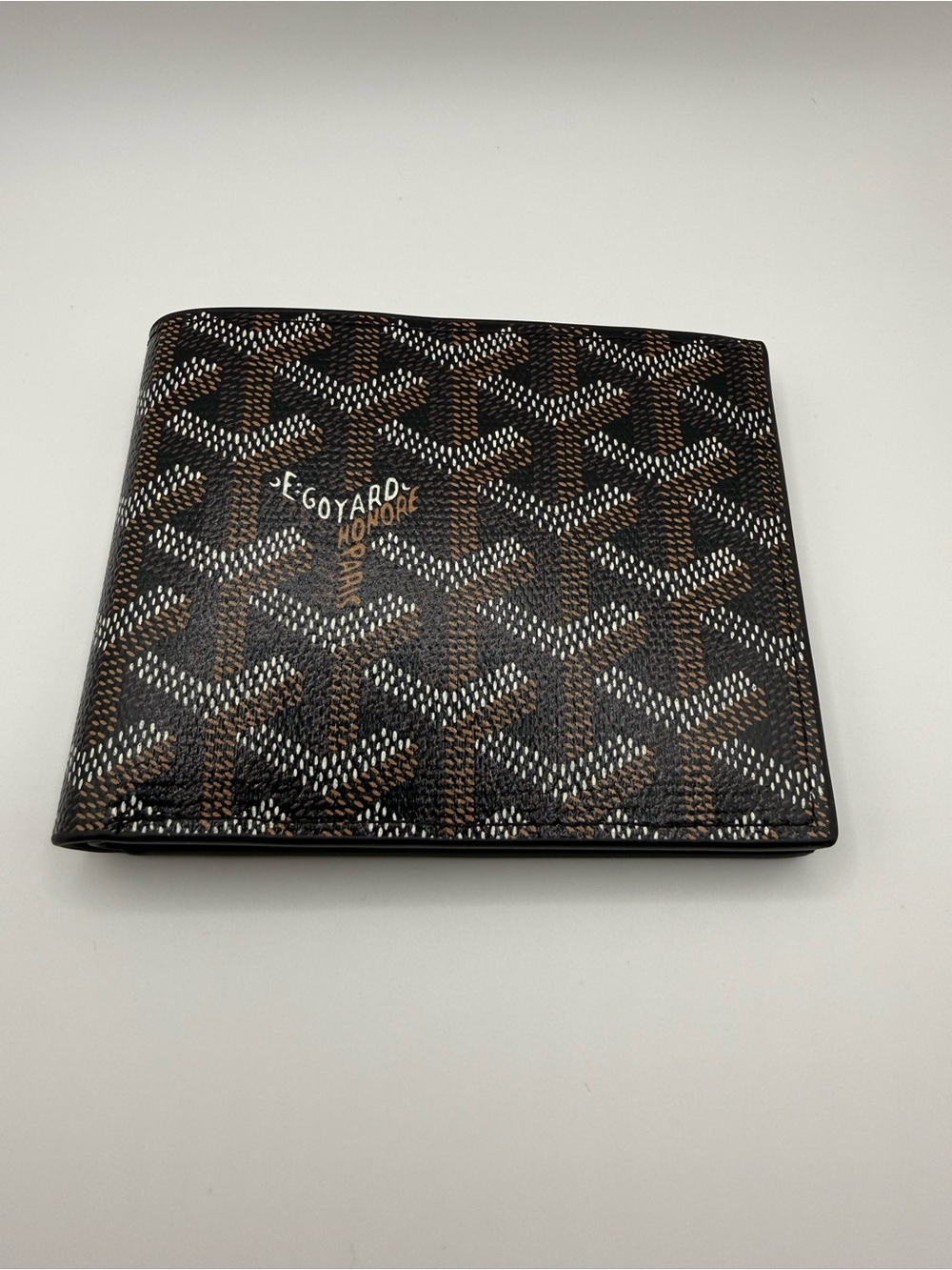Goyard Black Chevron Bi-Fold Wallet